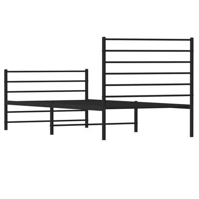 vidaXL Metal Bed Frame without Mattress with Footboard Black 90x200 cm