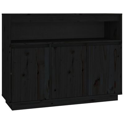 vidaXL Sideboard Black 104.5x34x80 cm Solid Wood Pine