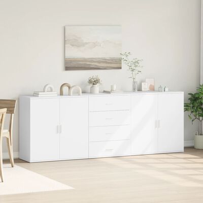 vidaXL Sideboards 3 pcs White Engineered Wood