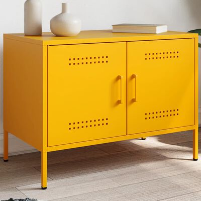 vidaXL TV Cabinet Mustard Yellow 68x39x50.5 cm Steel