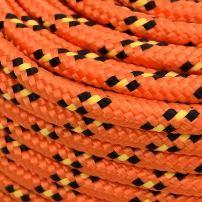 vidaXL Boat Rope Orange 10 mm 500 m Polypropylene