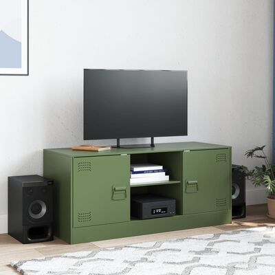 vidaXL TV Cabinet Olive Green 99x39x44 cm Steel