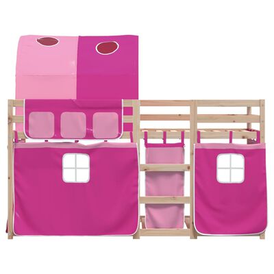 vidaXL Bunk Bed without Mattress Pink 90x190 cm Single Solid Wood Pine