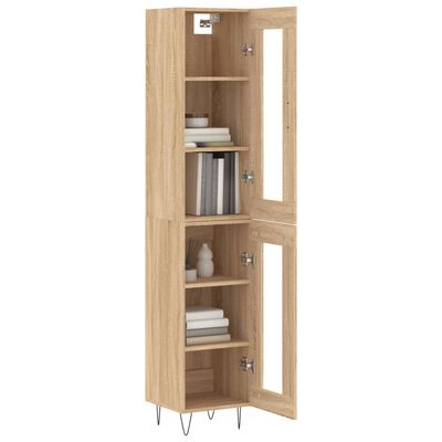 vidaXL Highboard Sonoma Oak 34.5x34x180 cm Engineered Wood