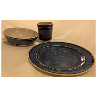 Redcliffs 12 Piece Camping Tableware Set Melamine Blue