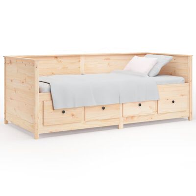 vidaXL Day Bed without Mattress 75x190 cm Small Single Solid Wood Pine