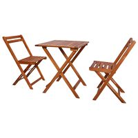 vidaXL 3 Piece Folding Bistro Set Solid Acacia Wood