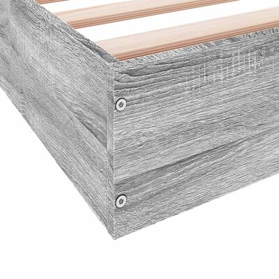 vidaXL Bed Frame without Mattress Grey Sonoma 120x200 cm Engineered Wood