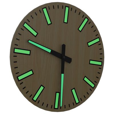 vidaXL Wall Clock with Luminous Scales and Pointers Yellow Ø30 cm