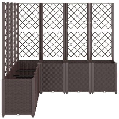 vidaXL Garden Planter with Trellis Brown 160x160x140 cm PP