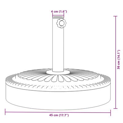 vidaXL Parasol Base for Ø38 / 48 mm Poles 25 kg Round