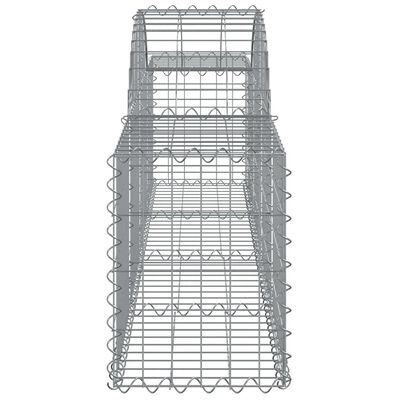 vidaXL Arched Gabion Baskets 4 pcs 200x30x40/60 cm Galvanised Iron