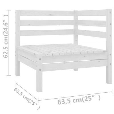 vidaXL 13 Piece Garden Lounge Set White Solid Wood Pine