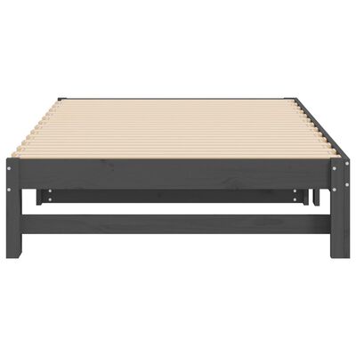 vidaXL Pull-out Day Bed without Mattress Grey 2x(90x200) cm