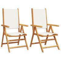 vidaXL Garden Chairs 2 pcs Cream White Solid Wood Acacia and Fabric