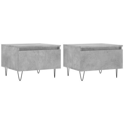 vidaXL Coffee Tables 2 pcs Concrete Grey 50x46x35 cm Engineered Wood