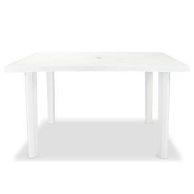 vidaXL Garden Table White 126x76x72 cm Plastic