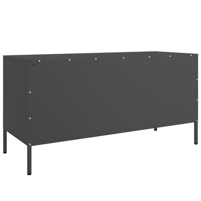 vidaXL TV Cabinet Black 100.5x39x50.5 cm Steel