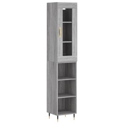 vidaXL Highboard Grey Sonoma 34.5x34x180 cm Engineered Wood