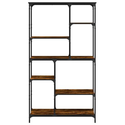 vidaXL Bookshelf Smoked Oak 99x35.5x176 cm Engineered Wood and Steel