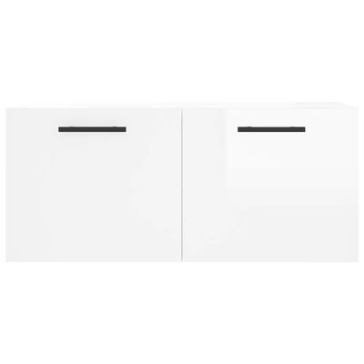 vidaXL Wall Cabinet High Gloss White 80x36.5x35 cm Engineered Wood