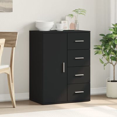 vidaXL Sideboard Black 59x39x80 cm Engineered Wood