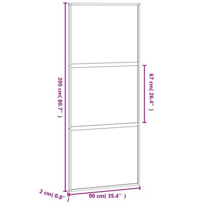 vidaXL Sliding Door White 90x205 cm Tempered Glass and Aluminium