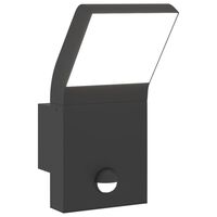 vidaXL Outdoor LED Wall Light with Sensor Black Die-cast Aluminium