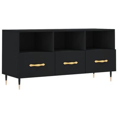 vidaXL TV Cabinet Black 102x36x50 cm Engineered Wood