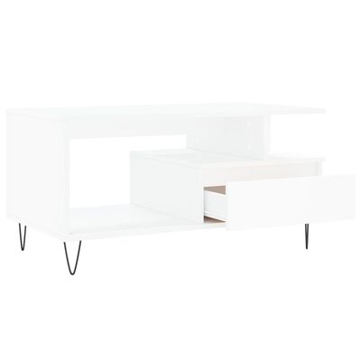 vidaXL Coffee Table White 90x49x45 cm Engineered Wood