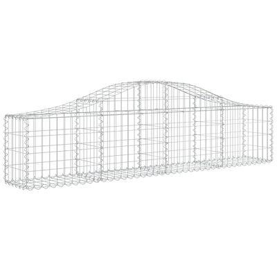 vidaXL Arched Gabion Baskets 2 pcs 200x30x40/60 cm Galvanised Iron