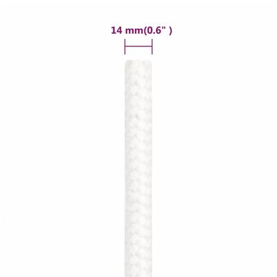 vidaXL Boat Rope Full White 14 mm 250 m Polypropylene