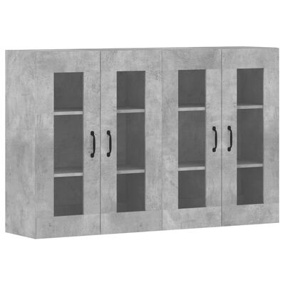 vidaXL Wall Mounted Cabinets 2 pcs Concrete Grey Engineered Wood