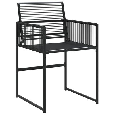 vidaXL 5 Piece Garden Dining Set Black Poly Rattan