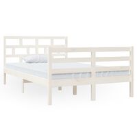 vidaXL Bed Frame without Mattress White Small Double Solid Wood