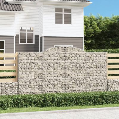 vidaXL Arched Gabion Baskets 4 pcs 300x50x160/180 cm Galvanised Iron