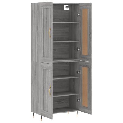 vidaXL Highboard Grey Sonoma 69.5x34x180 cm Engineered Wood