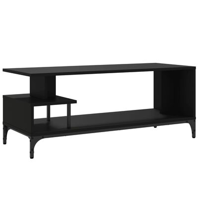 vidaXL TV Cabinet Black 102x40x41 cm Engineered Wood and Powder-coated Steel