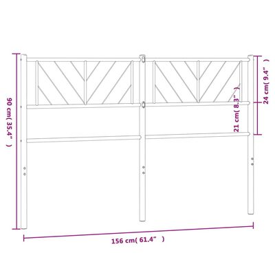 vidaXL Metal Headboard White 150 cm