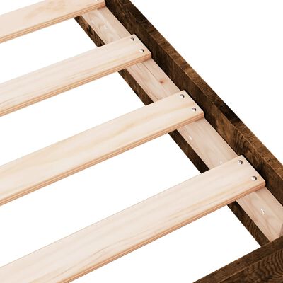 vidaXL Bed Frame without Mattress Smoked Oak 90x190 cm Single Engineered Wood