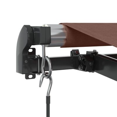 vidaXL Manual Retractable Awning with LEDs Brown 500x350 cm