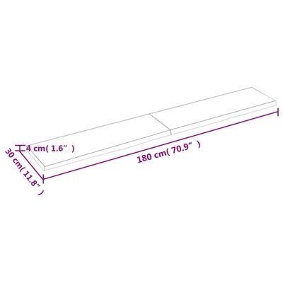 vidaXL Bathroom Countertop 180x30x(2-4) cm Untreated Solid Wood