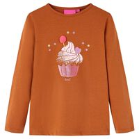 Kids' T-shirt with Long Sleeves Cognac 92