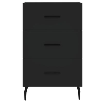 vidaXL Bedside Cabinet Black 40x40x66 cm Engineered Wood