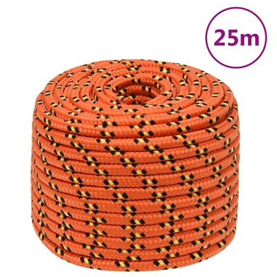 vidaXL Boat Rope Orange 14 mm 25 m Polypropylene