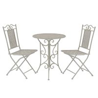 vidaXL 3 Piece Bistro Set Steel Grey