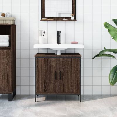 vidaXL Bathroom Sink Cabinet Brown Oak 60x30x60 cm Engineered Wood