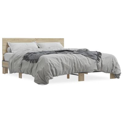 vidaXL Bed Frame without Mattress Sonoma Oak 150x200 cm King Size