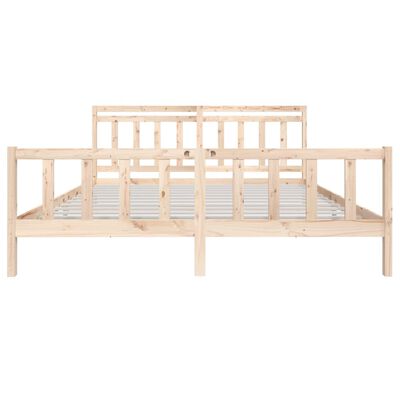 vidaXL Bed Frame without Mattress Solid Wood 200x200 cm (810102+814114)