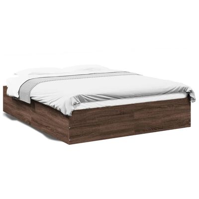 vidaXL Bed Frame without Mattress Brown Oak 150x200 cm King Size